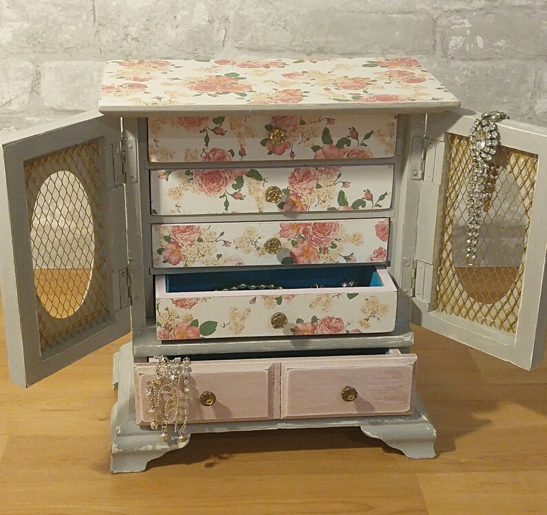 jewelry boxjewelry storagevintage jewelry boxdistressed jewelry storagegray jewelry boxwooden jewelry boxshabby chic jewelry storage