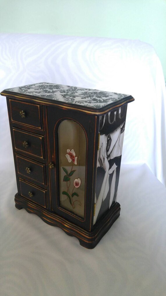 jewelry boxjewelry storagevintage jewelry boxdistressed jewelry storagegray jewelry boxwooden jewelry boxshabby chic jewelry storage