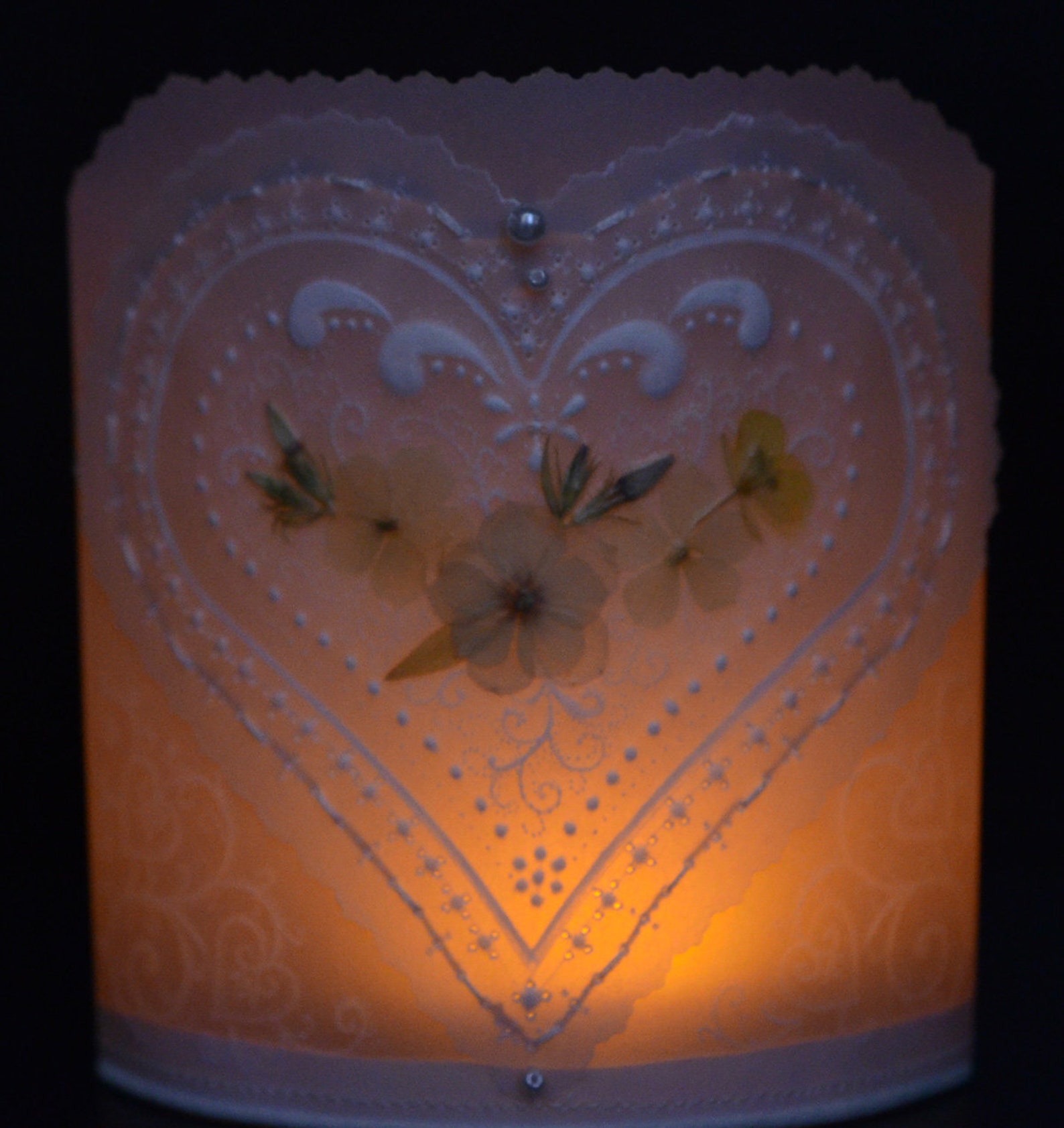 Pressed Flowers Vellum Luminary LED Candle Luminary Etsy