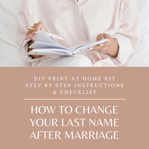 How to Change Your Name After Marriage, Newlywed Name Change Checklist, Post Wedding PDF Instructions for Changing Last Name, DIY Guidelines