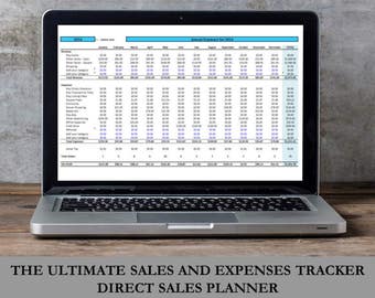 Direct Sales Planner, Small Business Excel Template, Bookkeeping Spreadsheet for Etsy Sellers, Expenses and Fees Tracker