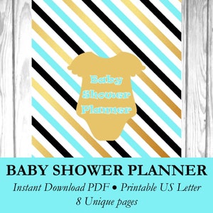 Agenda de baby shower, kit de planification de grossesse imprimable PDF, liste de registre des bébés, liste de contrôle pour le journal des cadeaux d'invité, téléchargement numérique instantané