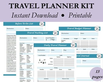 packing list travel checklist packing planner vacation etsy