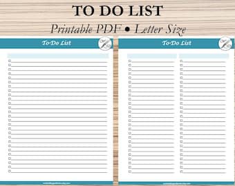 Lista delle cose da fare, Lista di controllo giornaliera delle cose da fare, Modello personalizzabile con spazi vuoti e segni di spunta, Pianificatore stampabile, Download istantaneo