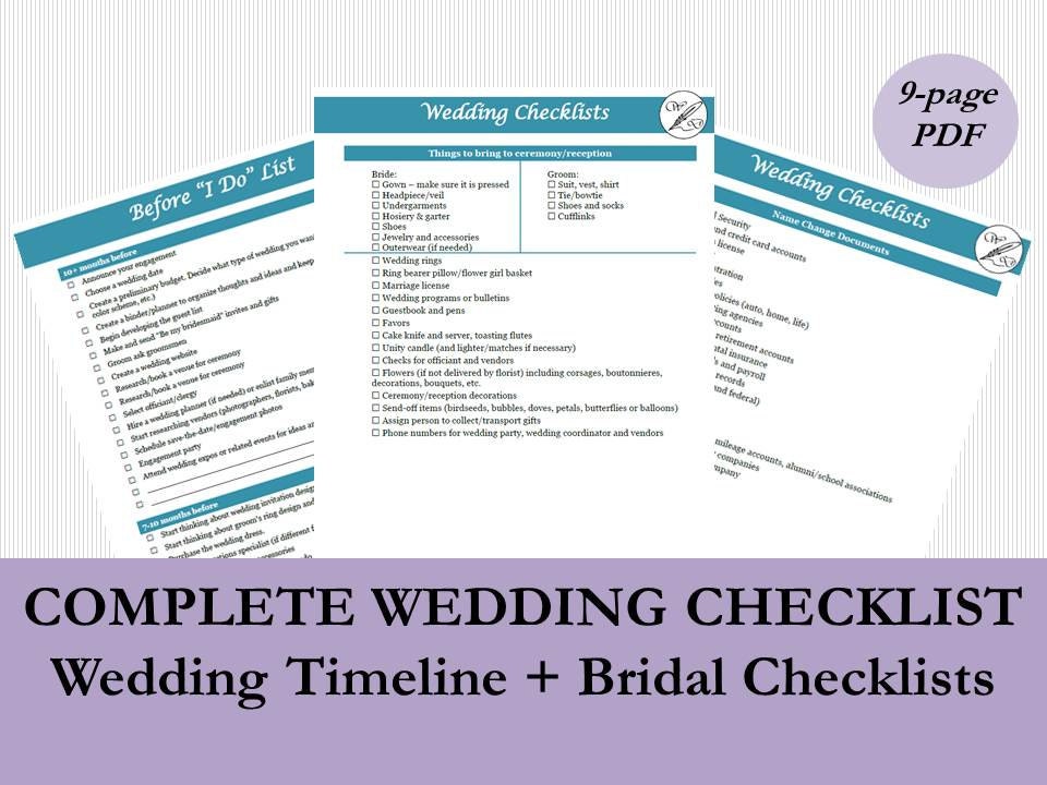 wedding planning timeline template wedding checklist etsy