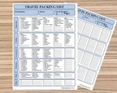 Packing List, Travel Checklist, Packing Planner, Vacation Planner, Travel List, Printable Trip Checklist, Travel Pack List Printable, #t2