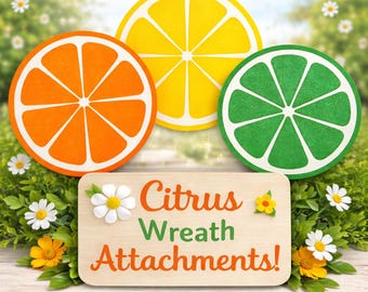 Citrus Wreath Attachment, Lemon Lime Orange Slice Decor, Spring Summer Front Door