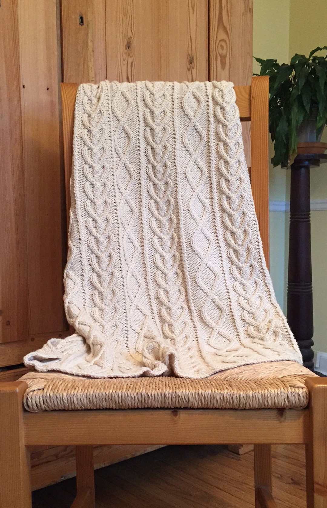 Abigail Cabled Baby Blanket Pattern Etsy