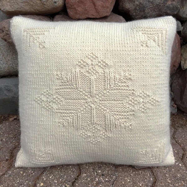 Snowflake Knitted Pillow Pattern