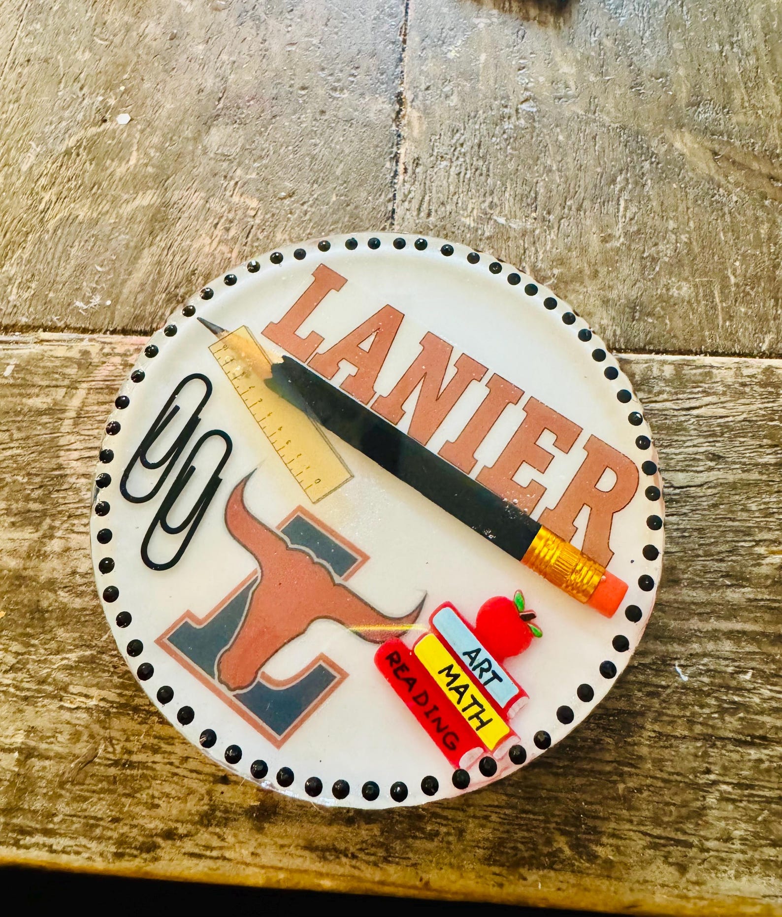 Custom School Logo Resin Coaster or Paperweight – Personalized Teacher ...