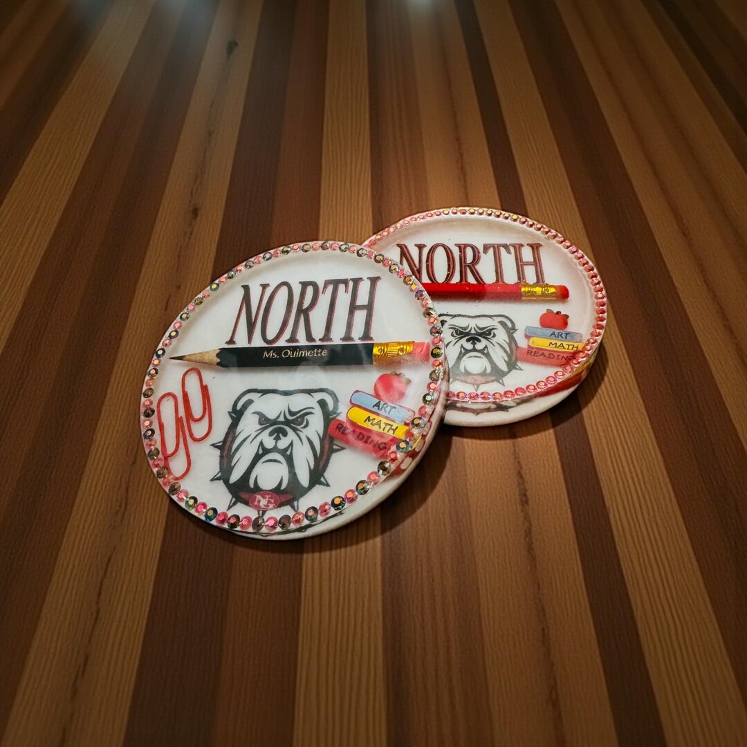 Custom School Logo Resin Coaster or Paperweight – Personalized Teacher ...