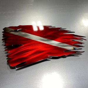 Diver Down Metal Flag, diver gift, scuba diver gift, rescue diver gifts