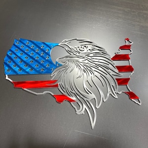 United States American Eagle flag, eagle flag, metal flag, aluminum flag, patriotic rustic man cave decor