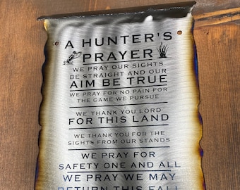 Duck Hunter Gift Hunters Prayer, outdoorsman gift, metal art rustic home decor wall hangings wall art