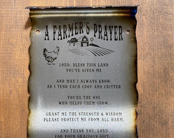 Farmers Prayer, rustic farmhouse decor, farm life, metal farm sign, thank a farmer, so god made a farmer