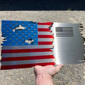 Soldiers Creed, Army Soldier Creed, Army, Gift for Army Soldier, metal flag, metal American flag, metal flag wall art