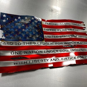 Metal Flag, American Flag, Metal American Flag, American Flag Metal, Metal Pledge Flag, Steel American Flag, US Flag, Pledge of Allegiance