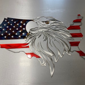 United States American flag, eagle flag, metal flag, patriotic rustic man cave decor