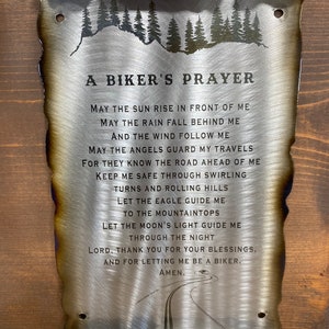 Biker gift, Bikers prayer, motorcycle rider gift, metal scroll image 7