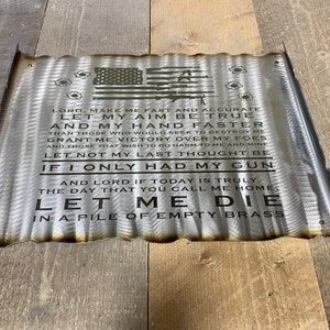 Gunslinger's Prayer Metal scroll, second amendment, rustic metal signs, man cave decor, 2A, WTP, USA image 5