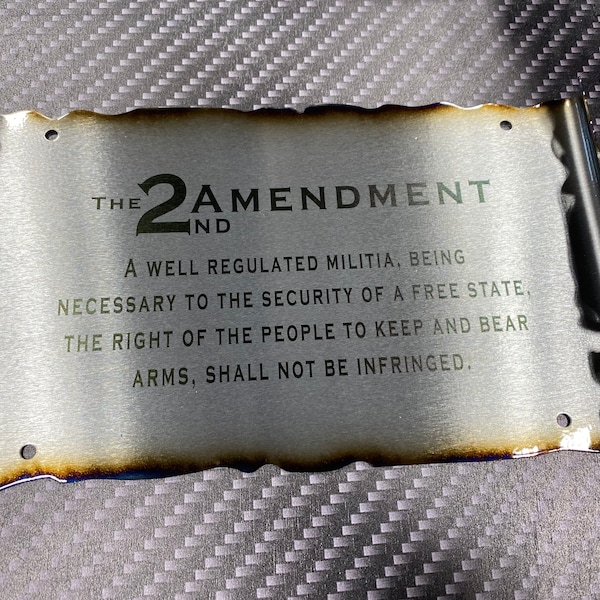 Second amendment sign, second amendment metal sign, metal flag, second amendment flag, American flag, second amendment scroll