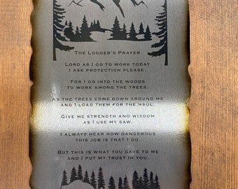 Loggers prayer, gift for loggers, Pacific Northwest gifts
