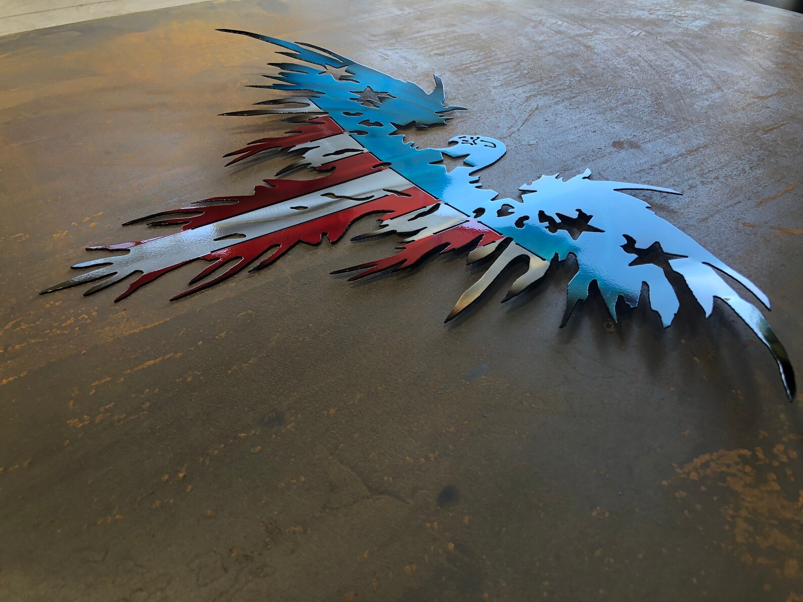 American Eagle Flag / Eagle Metal Art /Metal Art War Bird Etsy
