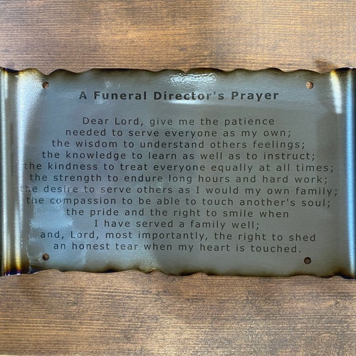 Funeral Directors Prayer Gift for Funeral Director Funeral Etsy