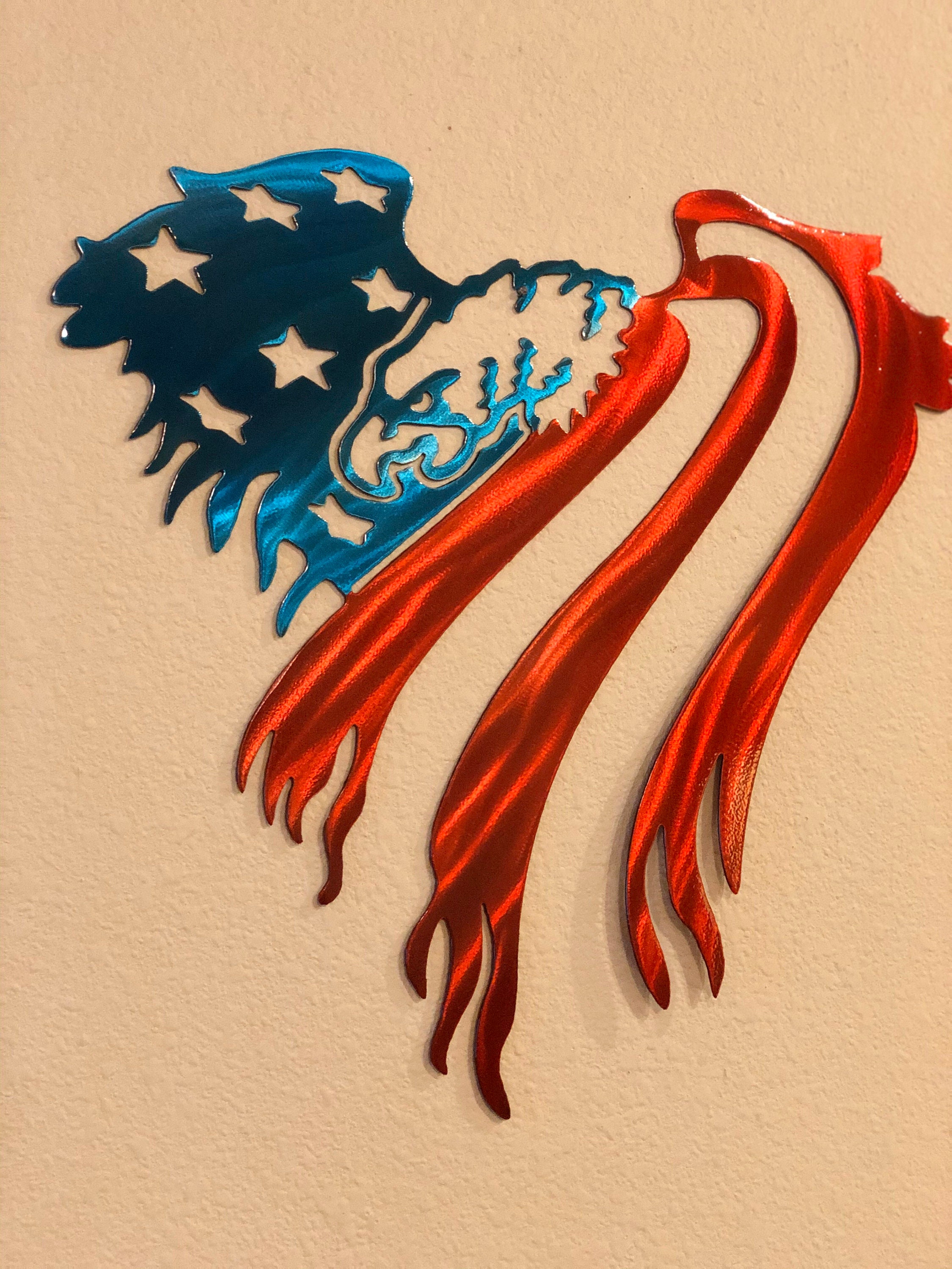 American Eagle / Metal Flag / Metal Wall Art Etsy