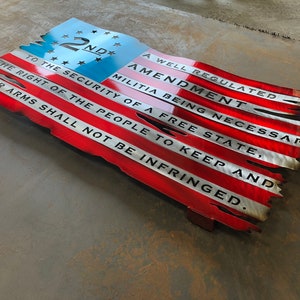Second Amendment Flag, 2A American Flag, Metal Flag, metal wall decor, patriotic metal art, 2nd amendment