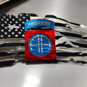 82nd Airborne American metal flag, airborne brigade gifts