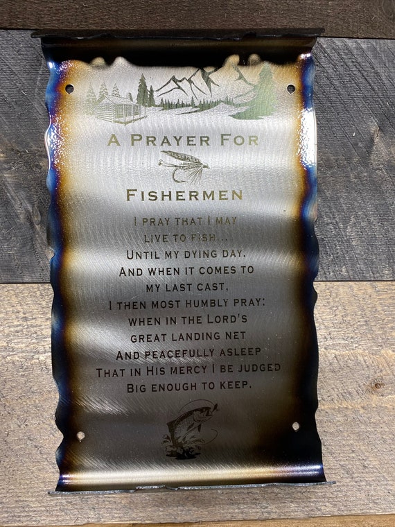 Fishermans Prayer Sign Fishing Wall Decor Gift for Fisherrman