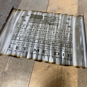 Gunslinger's Prayer Metal scroll, second amendment, rustic metal signs, man cave decor, 2A, WTP, USA image 3