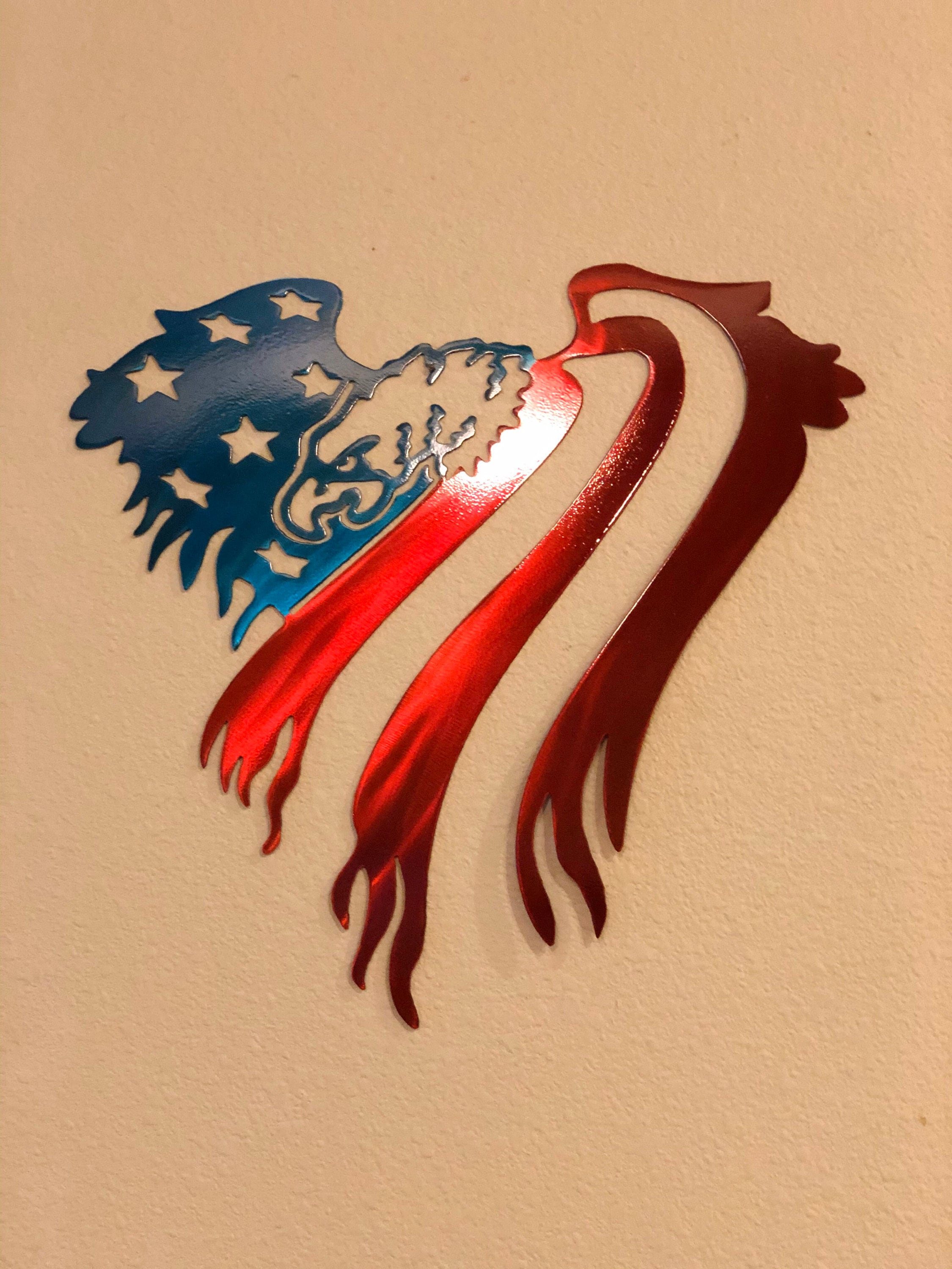 American Eagle / Metal Flag / Metal Wall Art Etsy