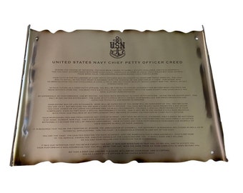 Chief Petty Officer Creed, US Navy Chief Creed, Navy E7 Gift, Navy Chief Gift