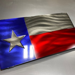 Texas Metal Flag Distressed Metal Texas Flag Battle worn Texan flag