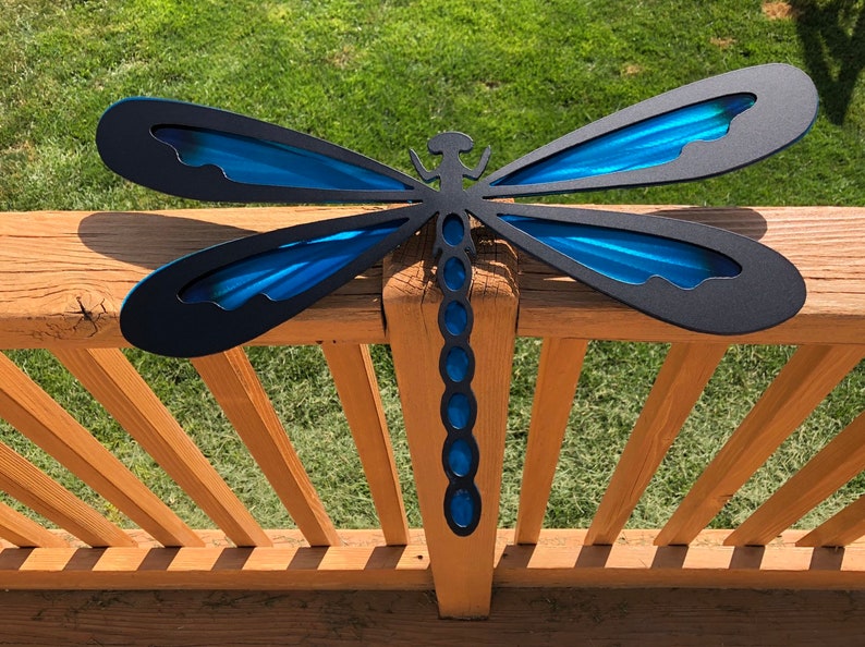 Dragonfly Metal Art Wall Hanging Garden Decor Outdoor Etsy