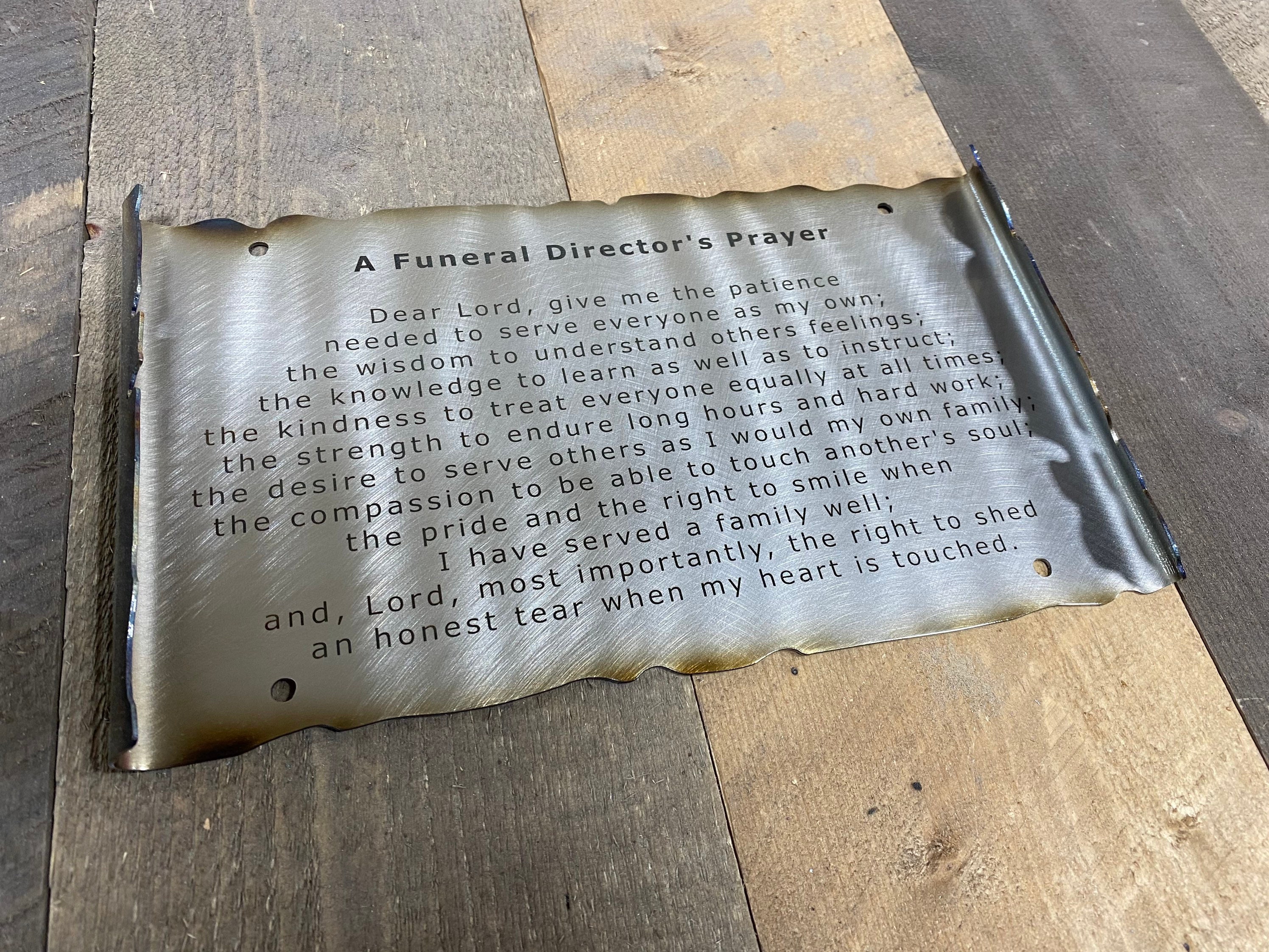 Funeral Directors Prayer Gift for Funeral Director Funeral Etsy