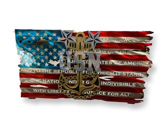 thumbnail image 2 of US Navy Master Chief Retired Vinyl Decal – With US Flag – American Made 2 of 6