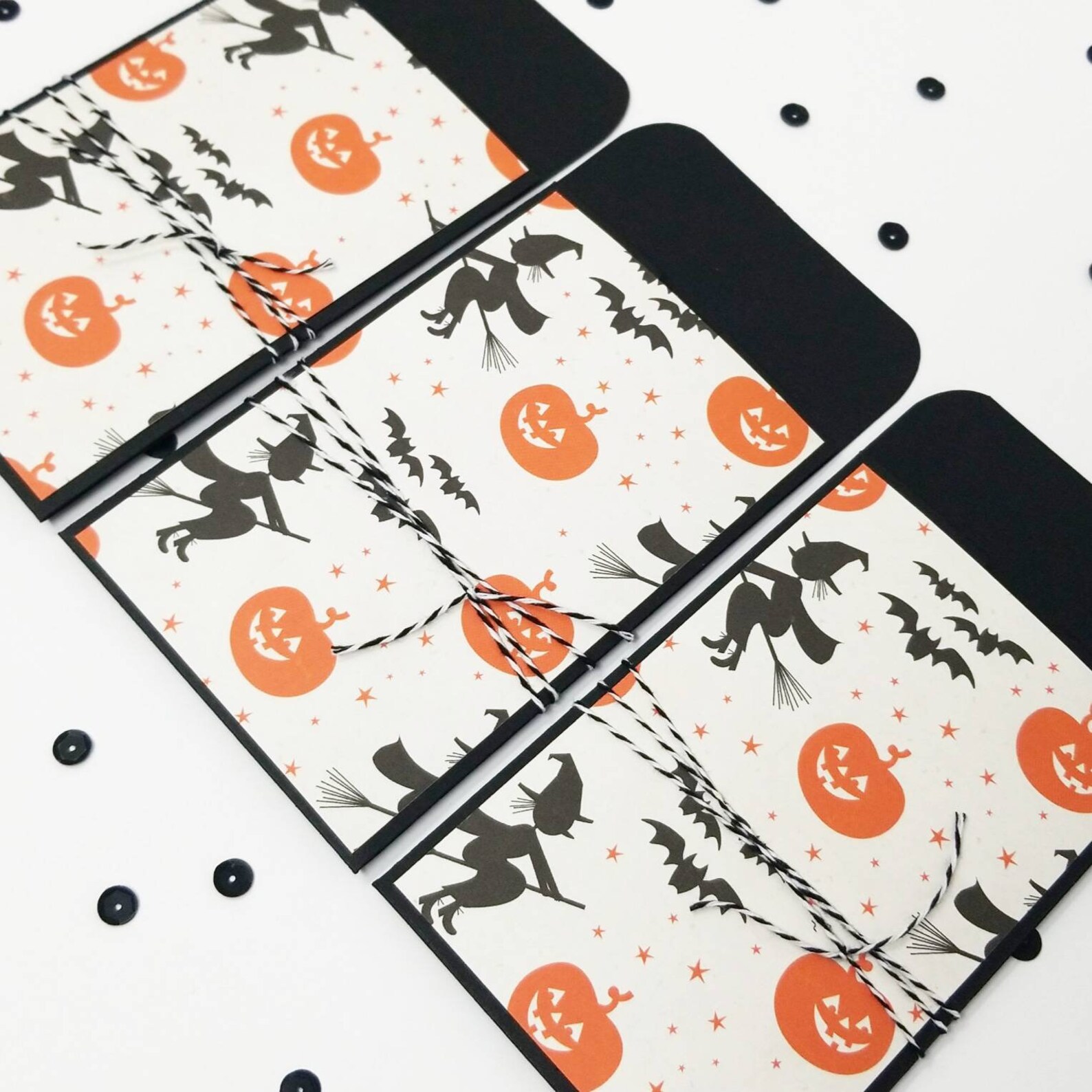 Halloween Candy Pockets // Witches Jack O' Lanterns // Etsy