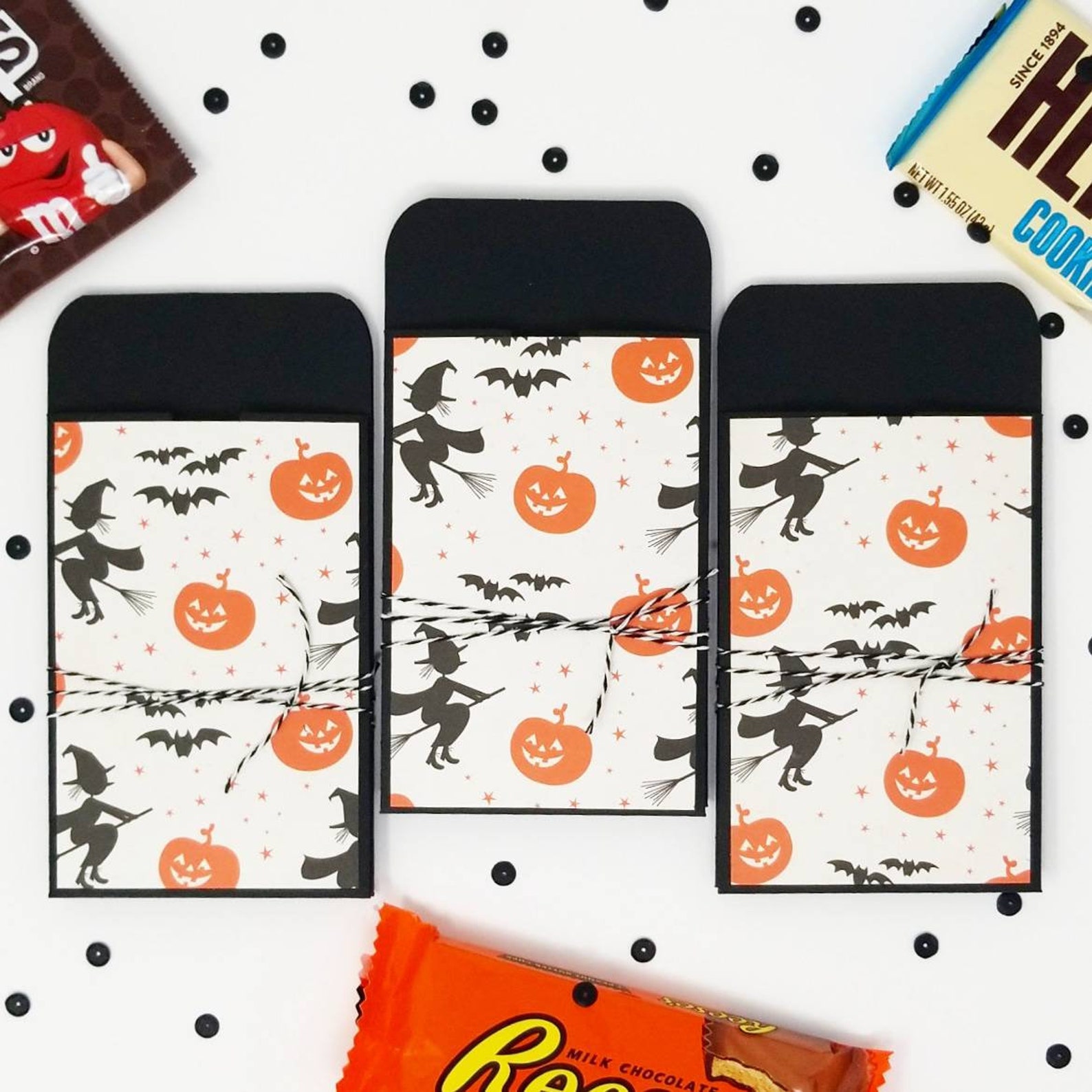 Halloween Candy Pockets // Witches Jack O' Lanterns // Etsy
