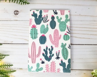 Cactus Notepad // Handmade Notebooks // Cacti // Succulent  // Gifts Under 10