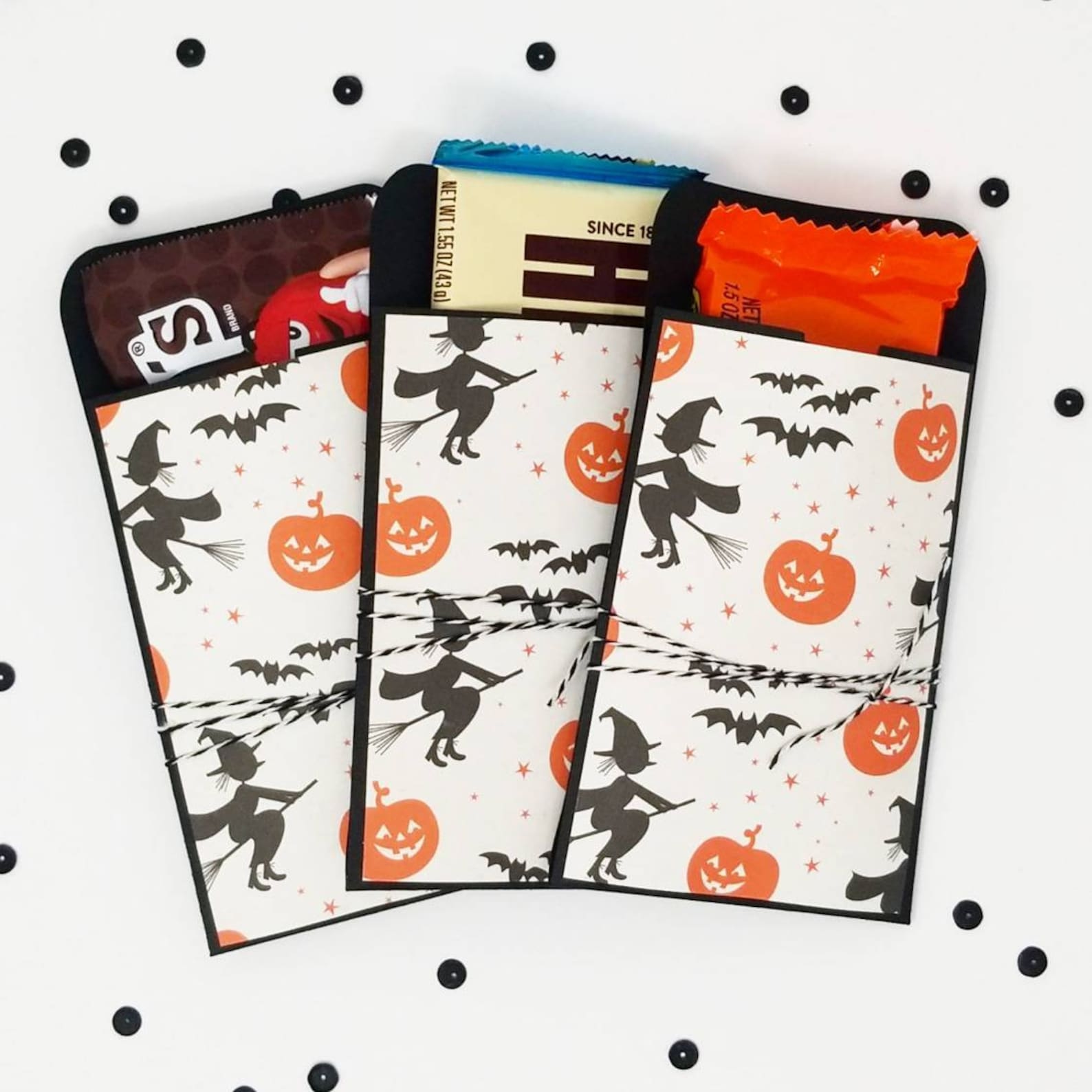Halloween Candy Pockets // Witches Jack O' Lanterns // Etsy