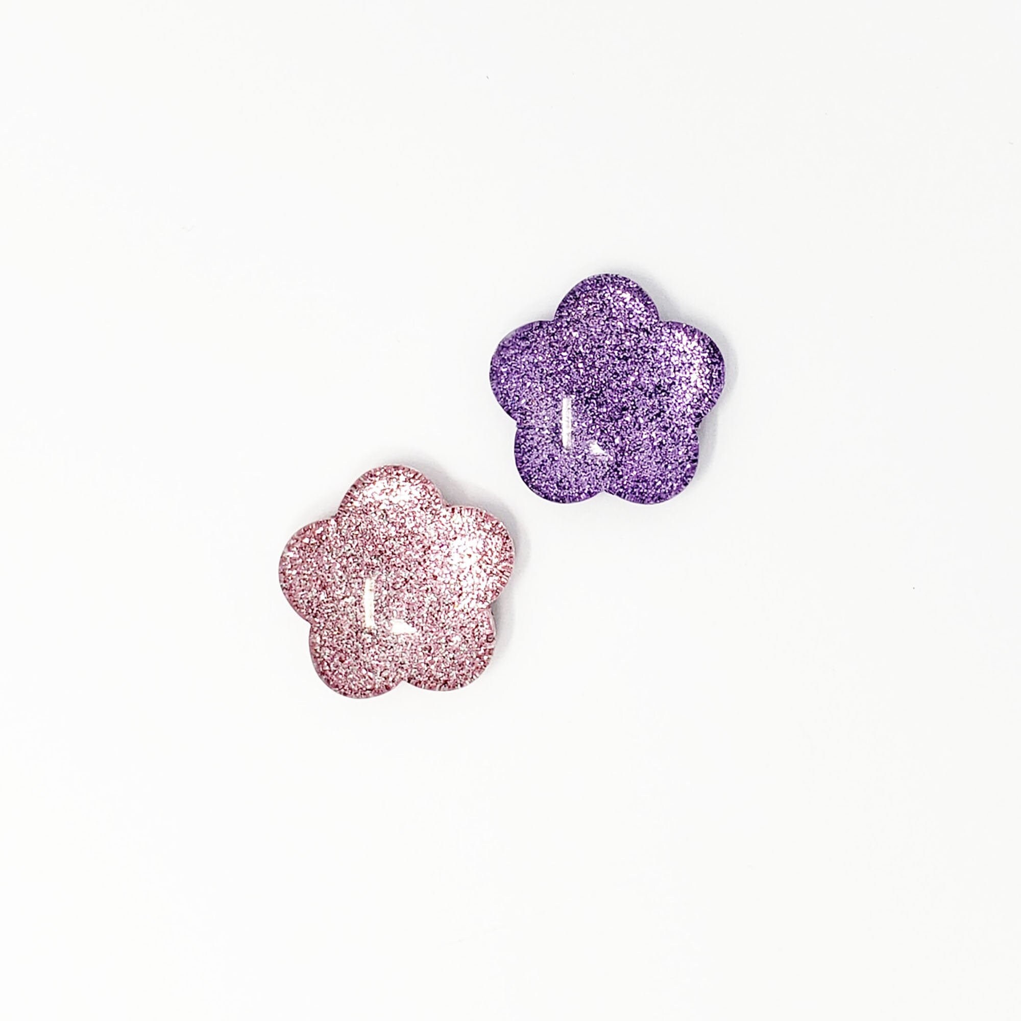 希少　magmaglass Pink/Purple Two-Tone Pink & Purple Glitter Magnets / Set of 2 - 1