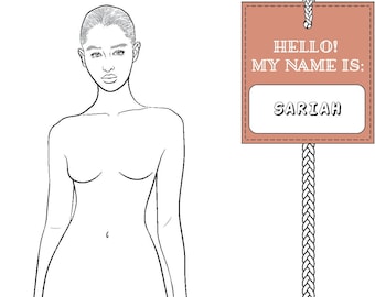 Realistic Fashion Figure Croquis Template "SARIAH |  Womenswear Fashion Figure Template