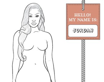 Realistic Fashion Figure Croquis Template "JORDAN"  |  Womenswear Fashion Figure Template |