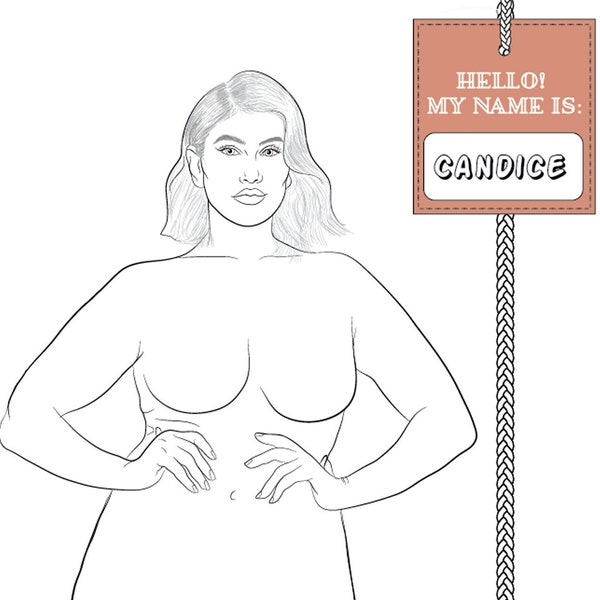 Realistic Fashion Figure Template "Candice" for Womenswear fashion drawing | Plus-size fashion figure template | Front and Back Pose