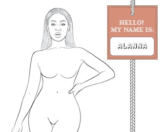 Realistic Fashion Figure Croquis Template "ALANNA" | Curvy Womenswear Fashion Figure Template