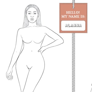 Realistic Fashion Figure Croquis Template &quot;ALANNA&quot; | Curvy Womenswear Fashion Figure Template