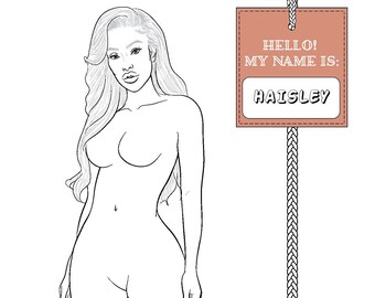 Modelo de croquis de figura de moda realista "HAISLEY" | Modelo de figura de moda feminina curvilínea | Opções de múltiplas poses